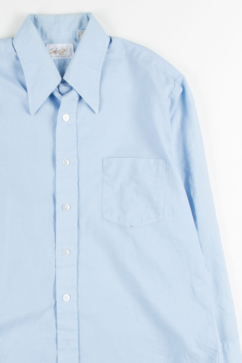 Light Blue Butterfly Collar Button Up Shirt 1