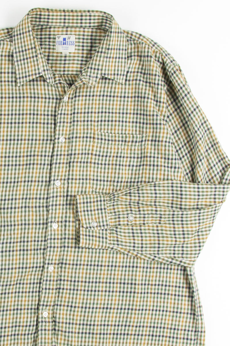 Olive & Mustard Plaid Button Up Shirt