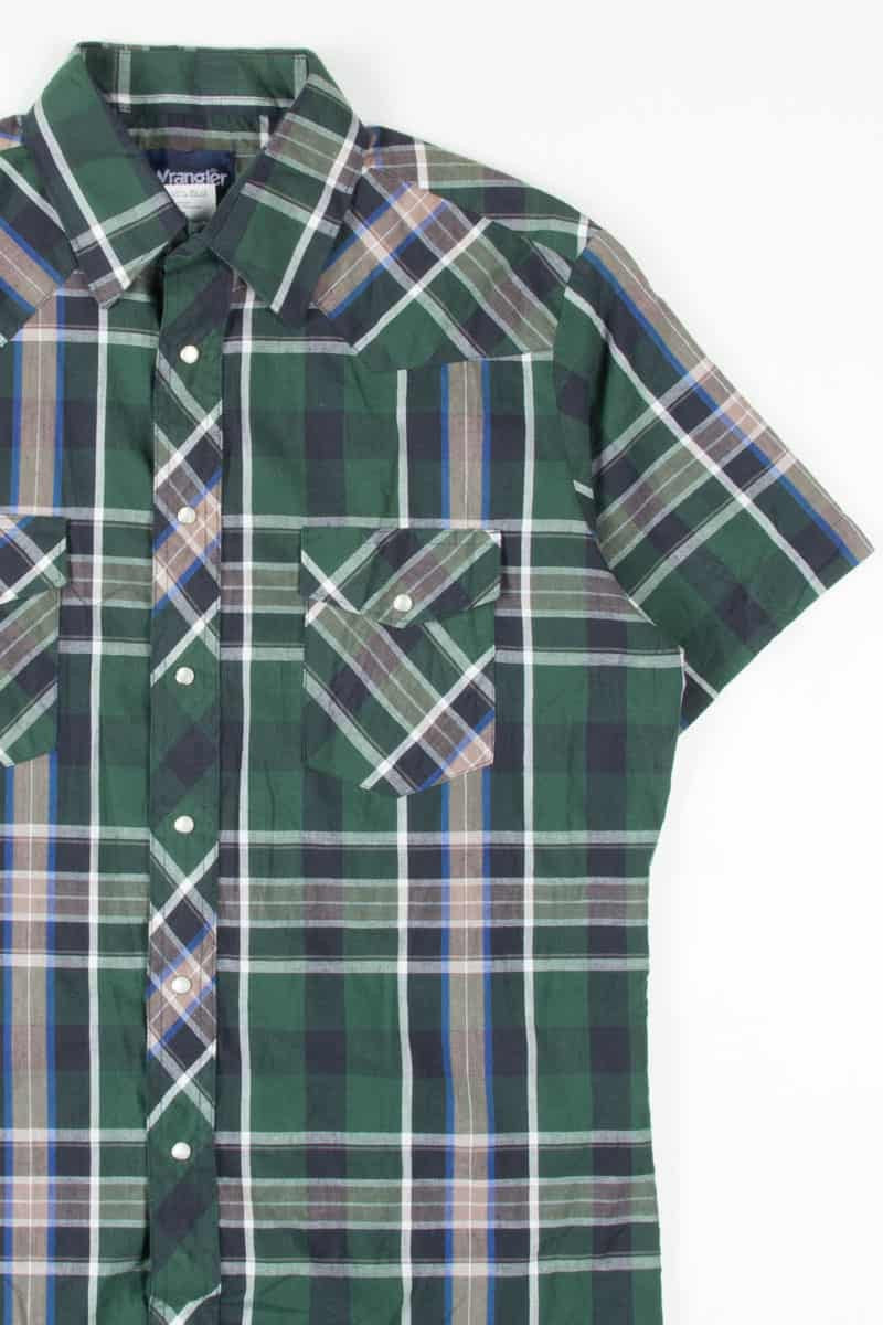 Green Western Wrangler Button Up Shirt