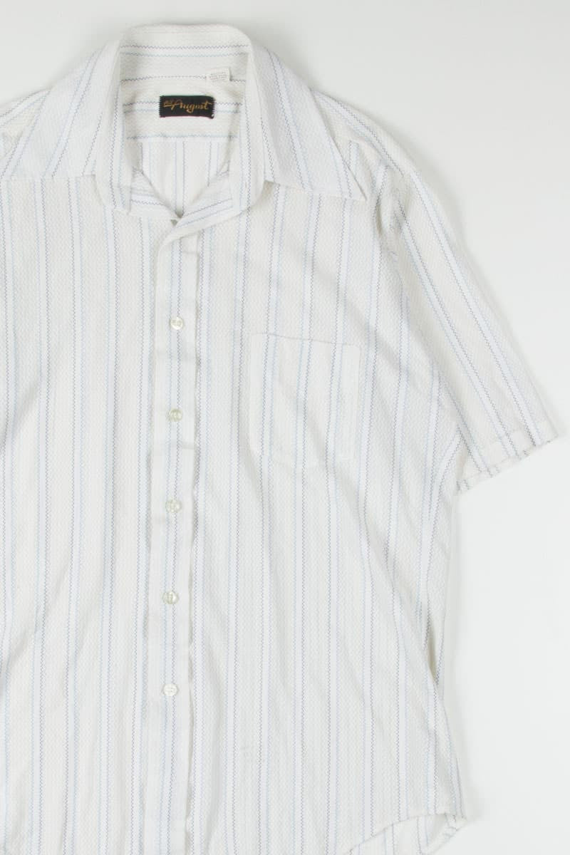Vintage Mesh Striped Button Up Shirt