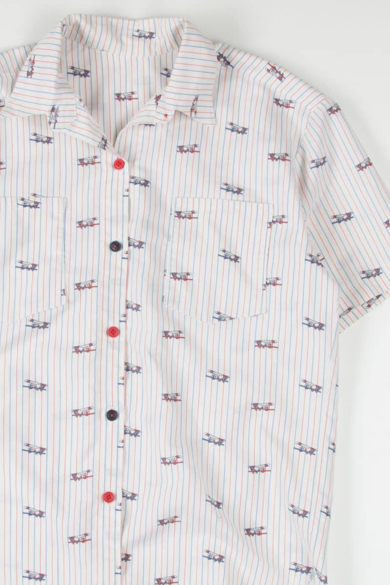 Vintage Biplane Button Up Shirt