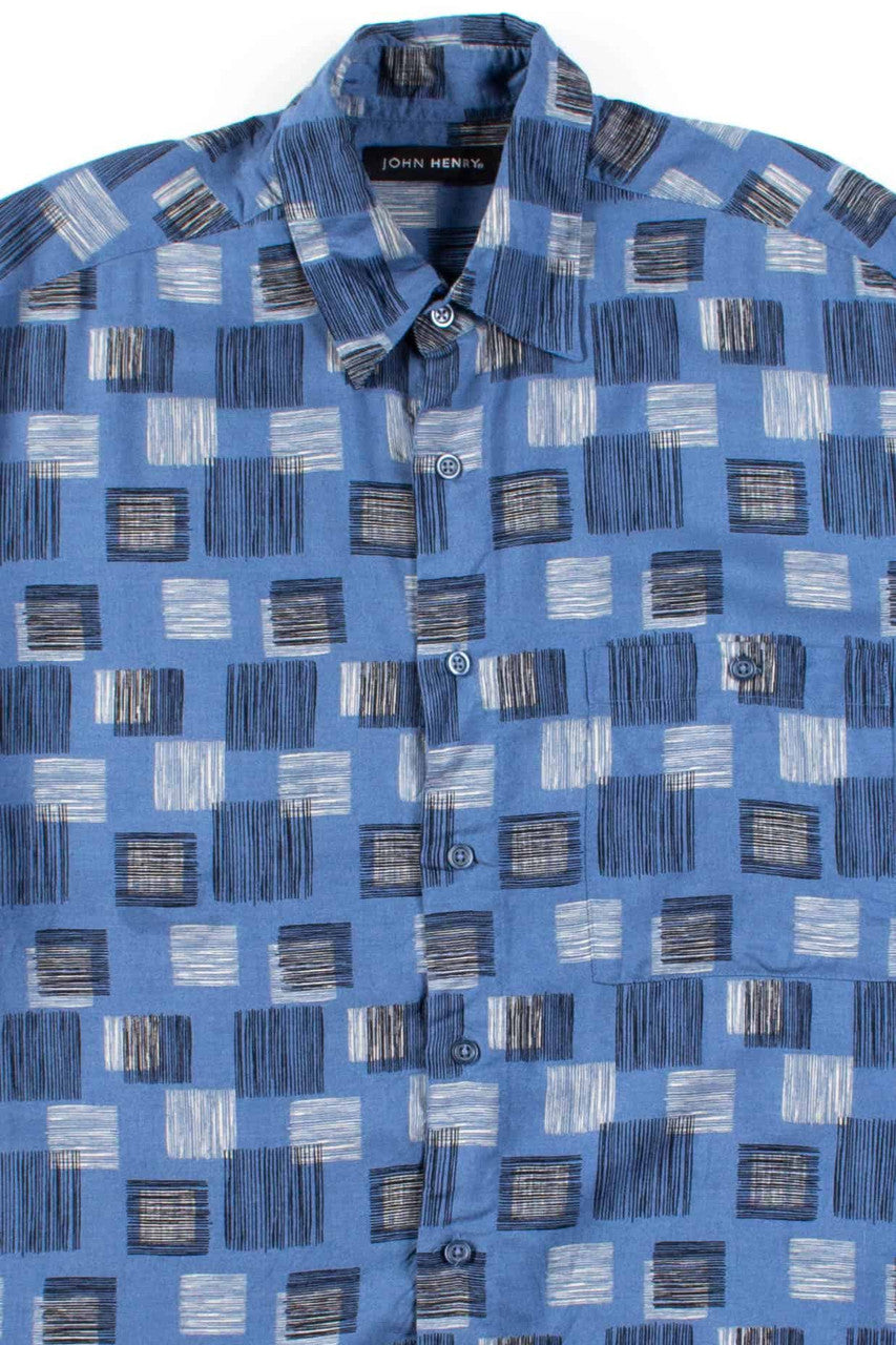 Blue Crosshatch Button Up Shirt