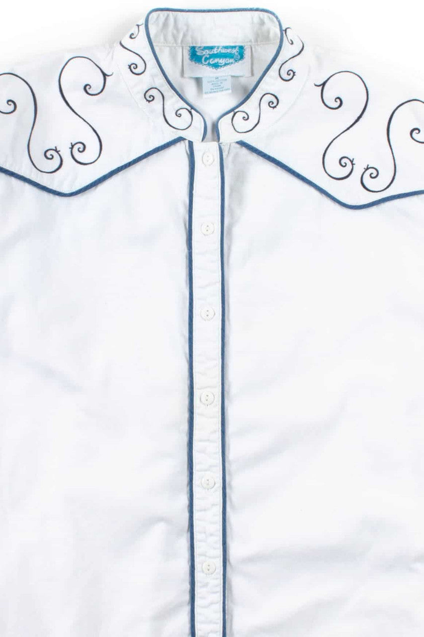 White Southwestern Button Up Shirt