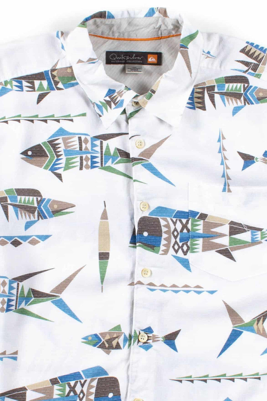 Geometric Fish Button Up Shirt