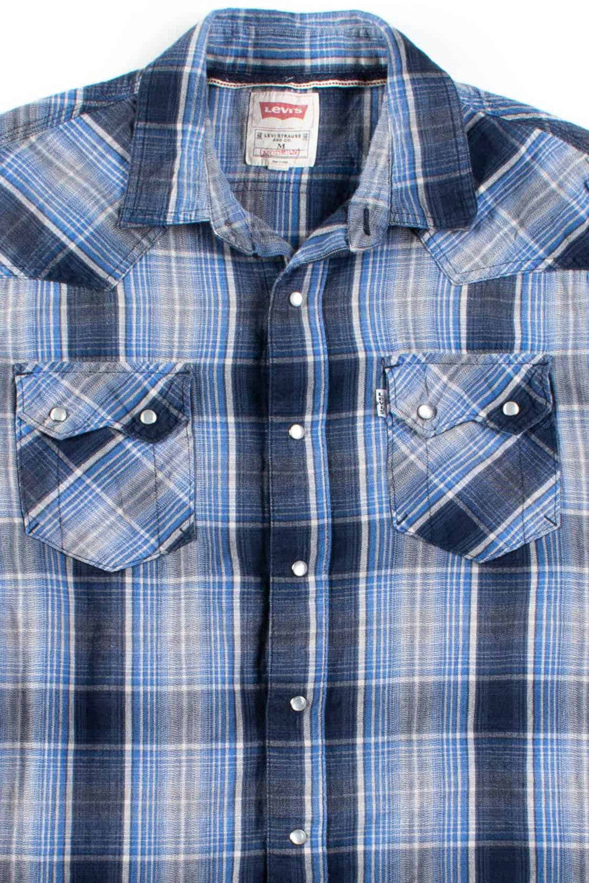 Blue Plaid Levi's Button Up Shirt