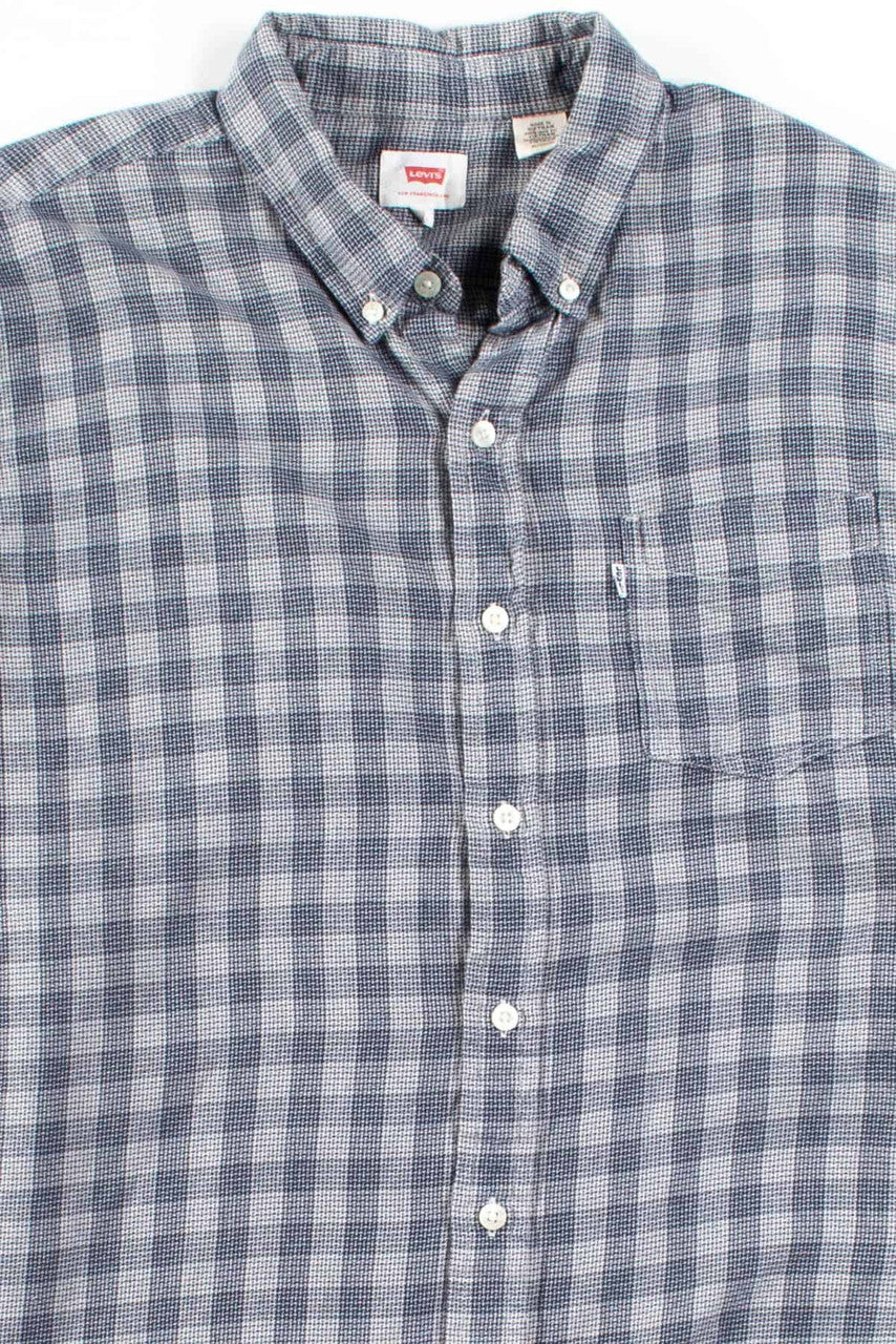 Blue & Grey Plaid Levi's Button Up Shirt