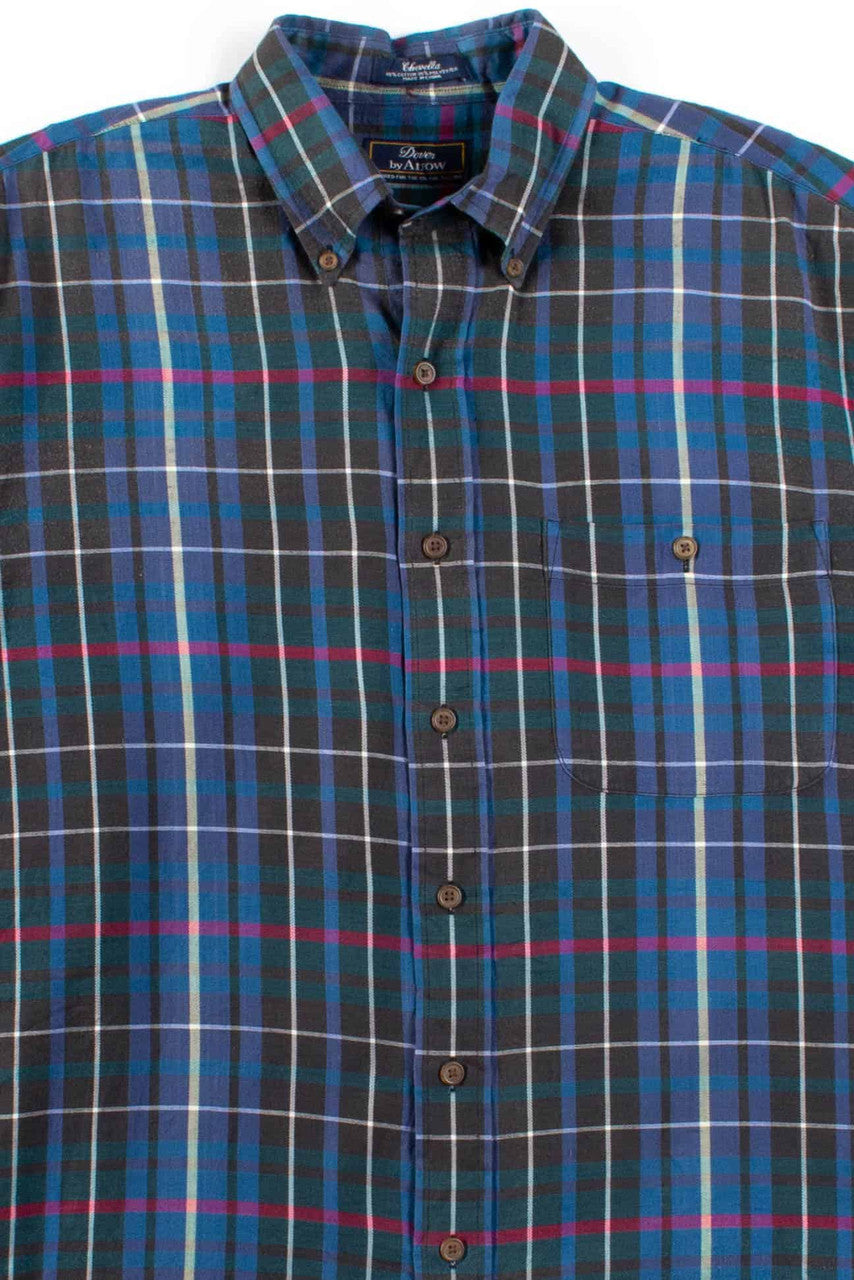 Blue Plaid Tall Button Up Shirt