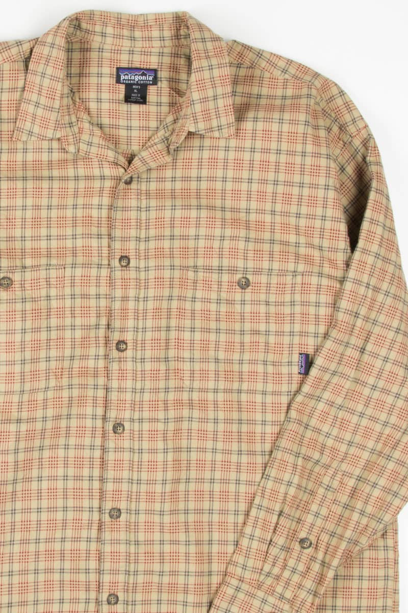 Tan Plaid Patagonia Button Up Shirt 763