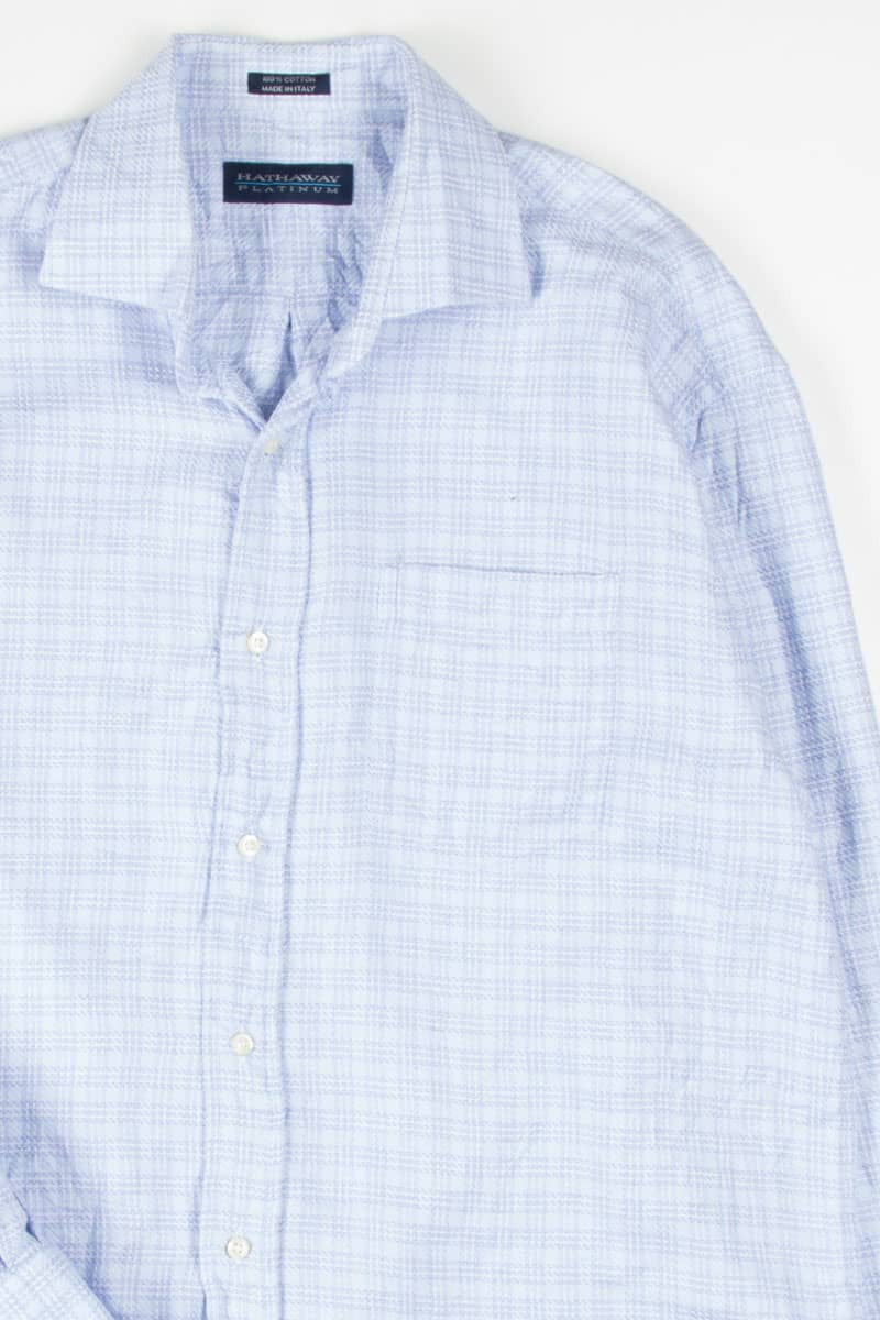 Blue Textured Button Up Shirt 775