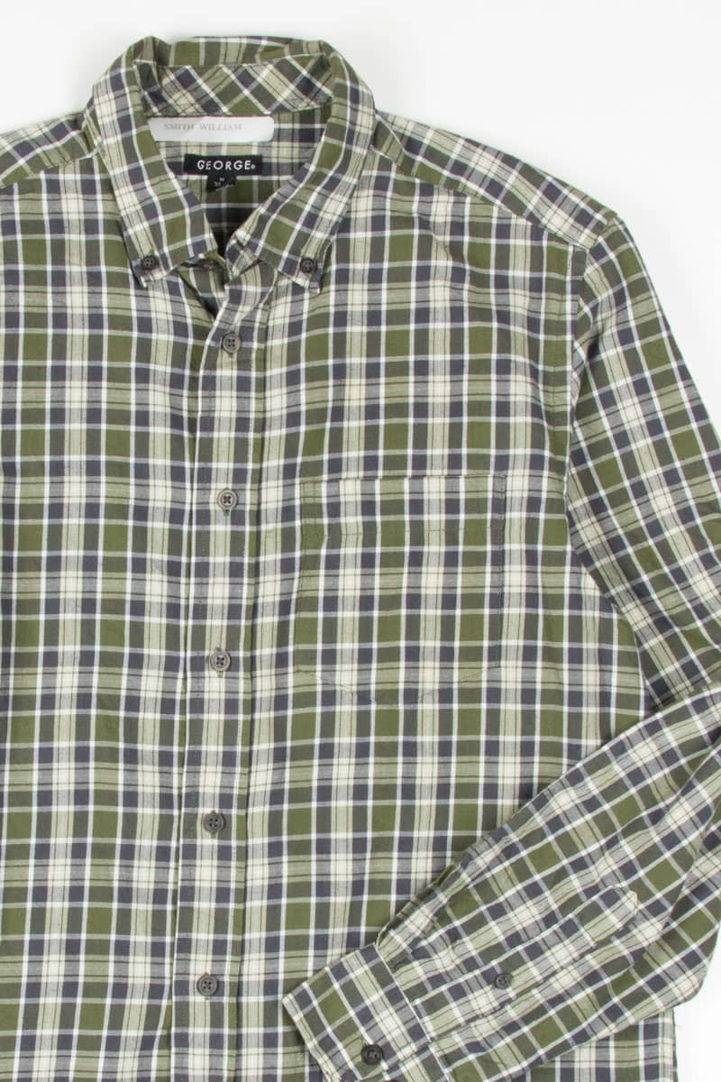 Green Plaid Button Up Shirt 787