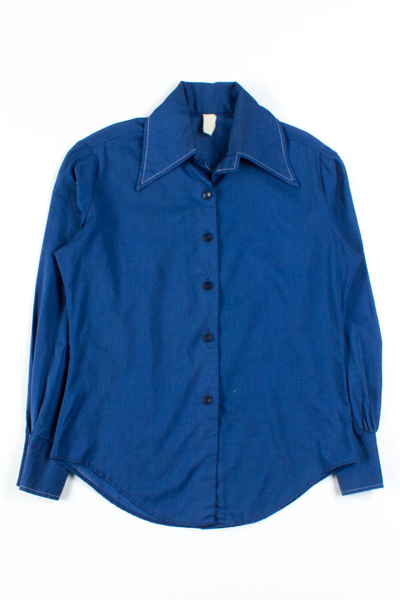 Navy Stitched Button Up Shirt