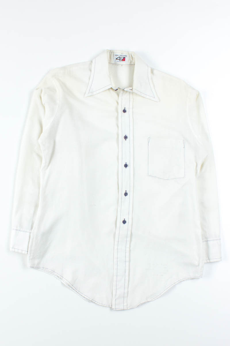 White Stitched Button Up Shirt
