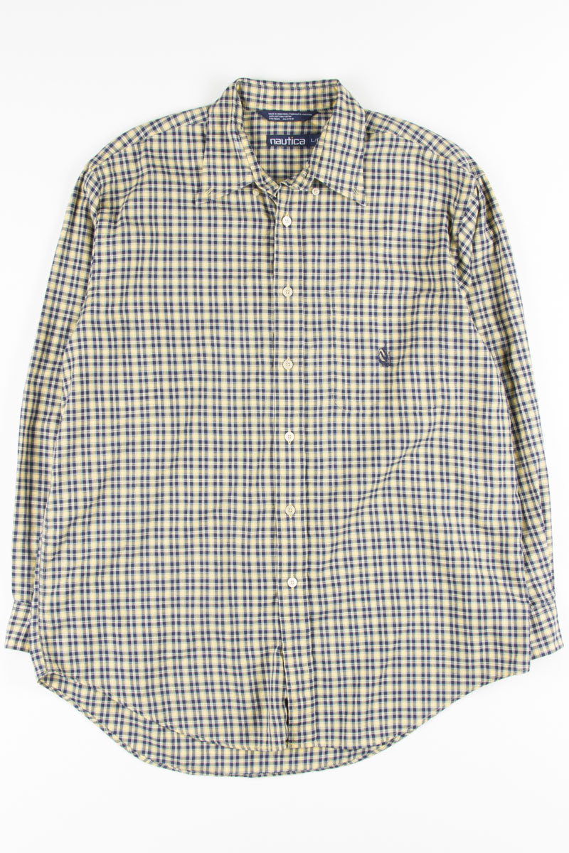 Navy & Yellow Nautica Plaid Button Up Shirt