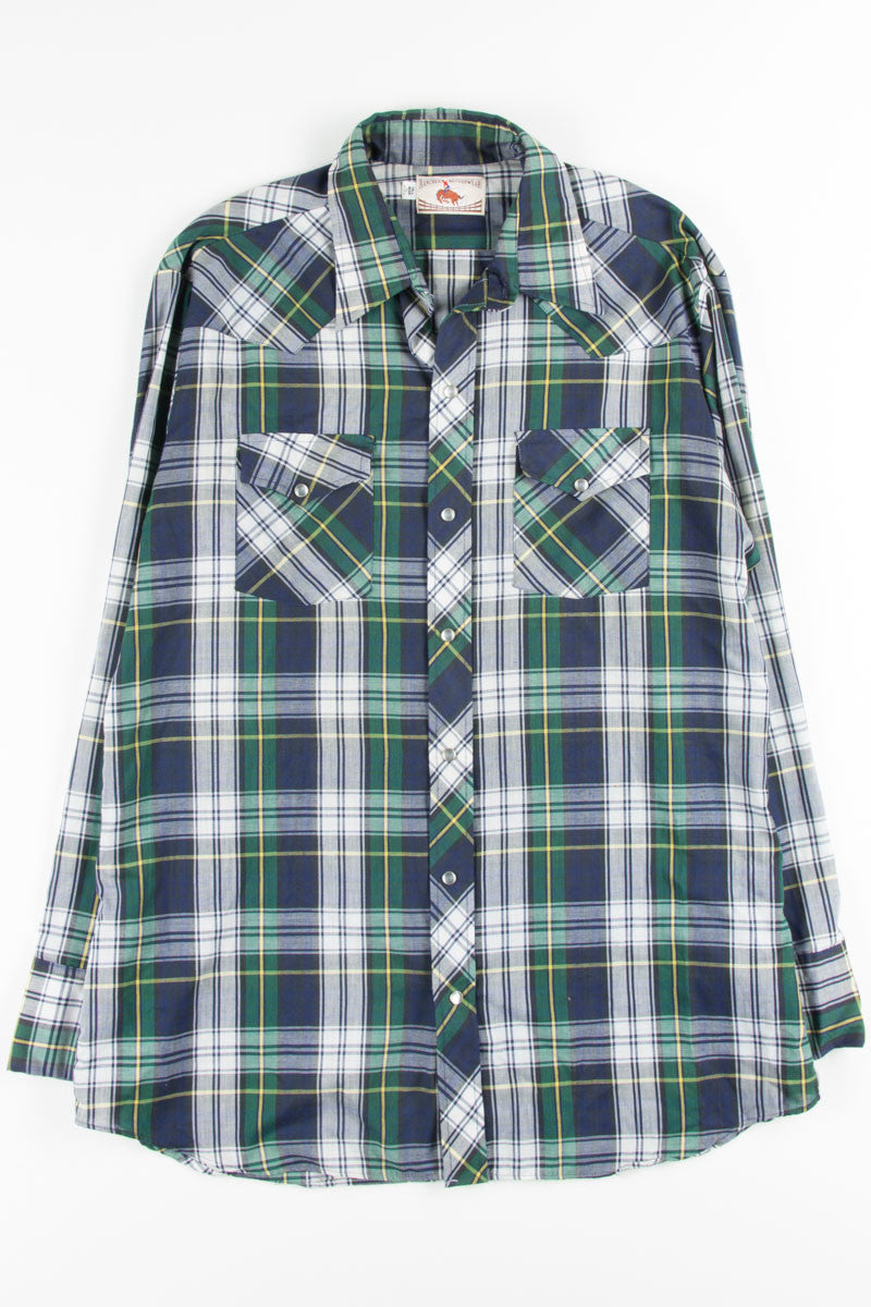 Blue & Green Plaid Button Up Shirt