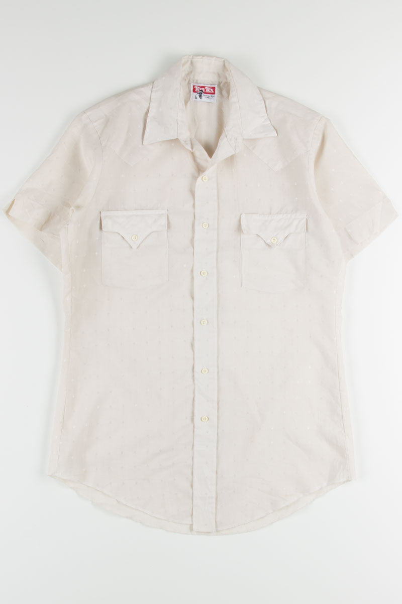 Beige Diamond Button Up Shirt