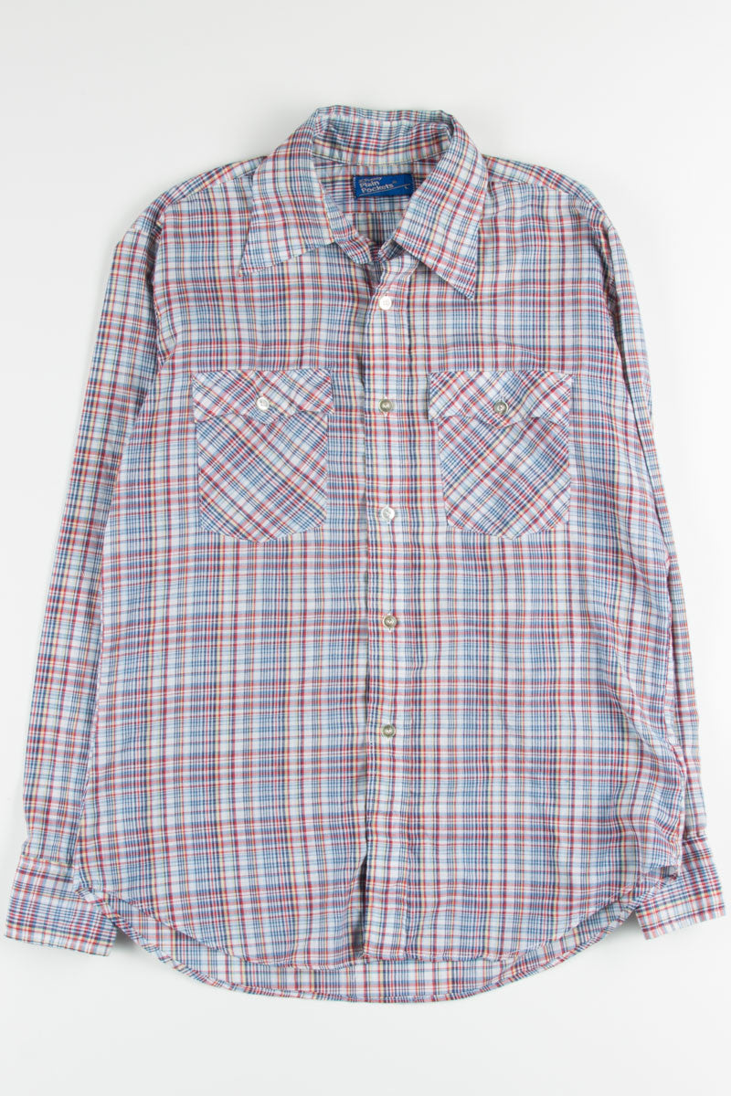 Blue Plaid Button Up Shirt 2