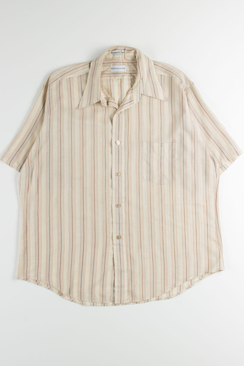 Beige Striped Button Up Shirt