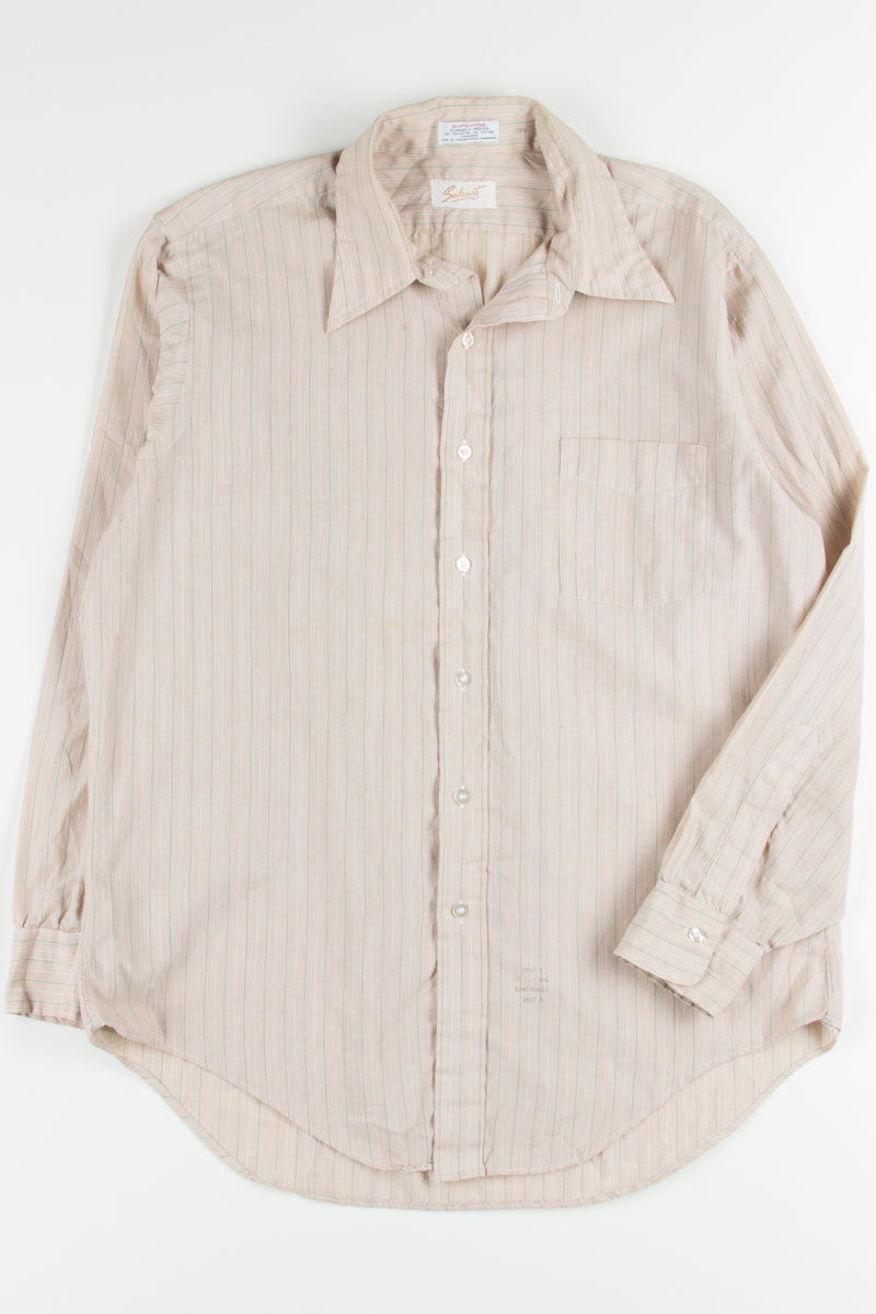 Vintage Tan Striped Button up Shirt