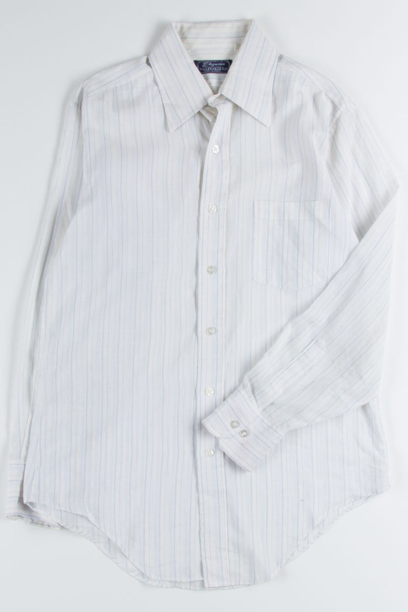 White Striped Button Up Shirt 1