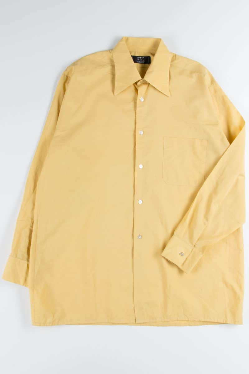 Yellow Butterfly Collar Button Up Shirt 1