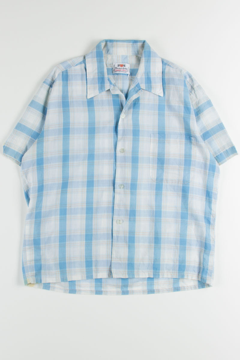 Blue Plaid Button Up Shirt 11