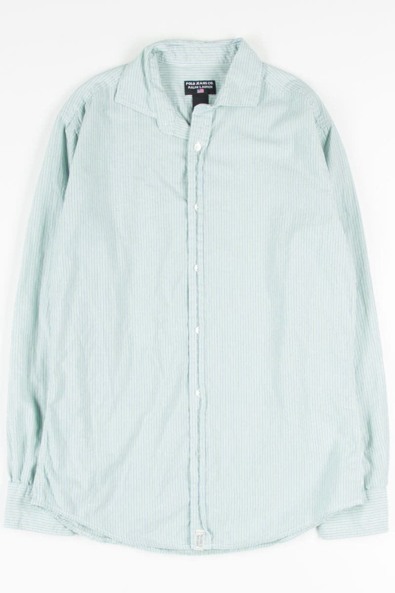 Blue Striped Polo Ralph Lauren Button Up Shirt