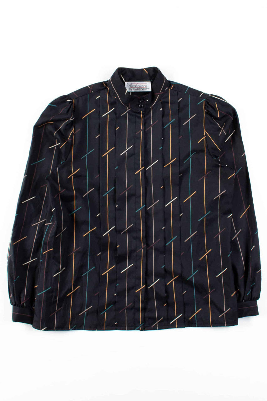 Black Pastel Stripes Button Up Shirt