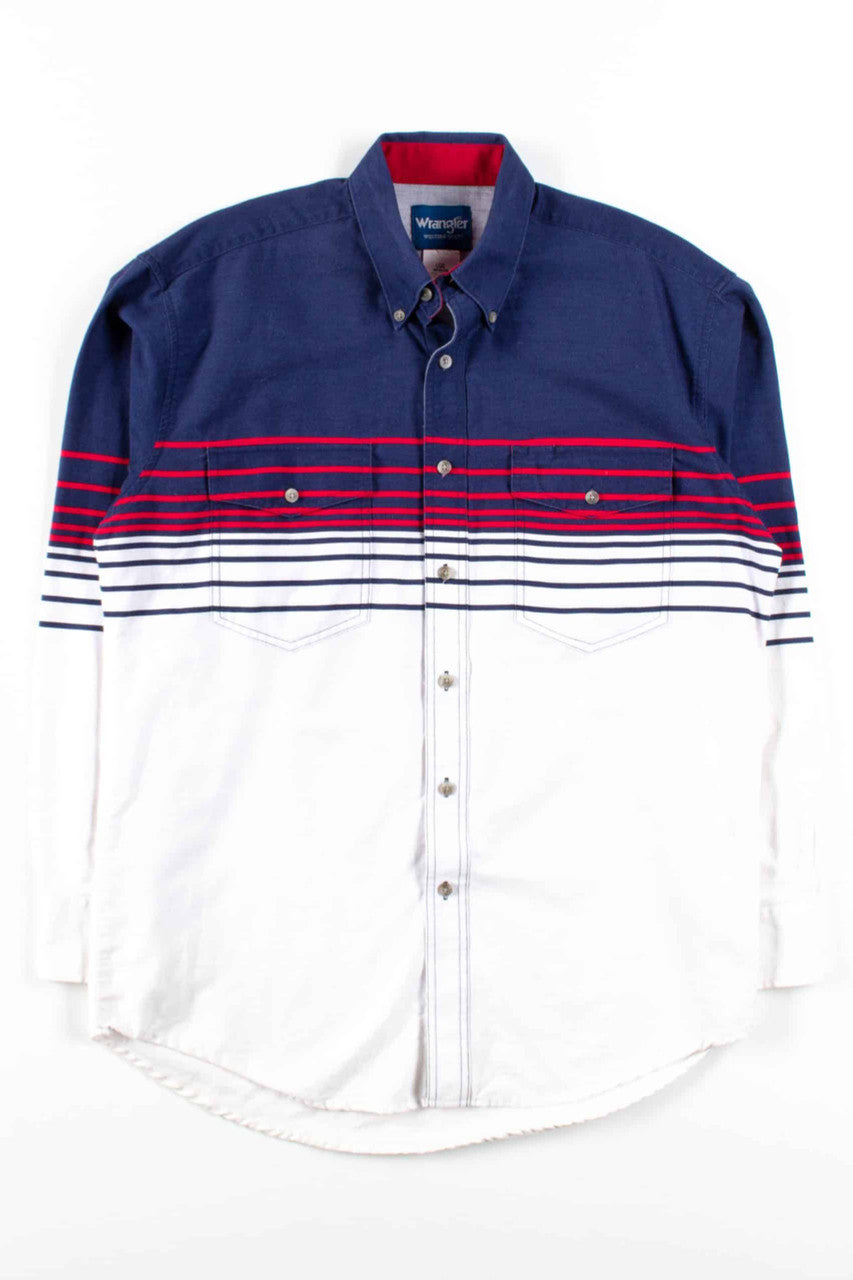 Red White & Blue Wrangler Button Up Shirt