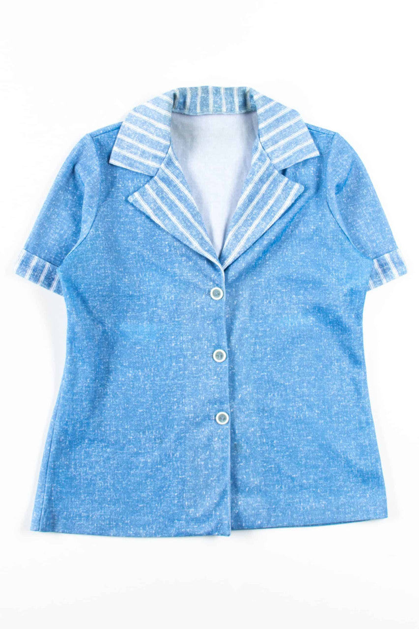 Heathered Blue Button Up Shirt