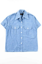 Chambray Butterfly Collar Button Up Shirt