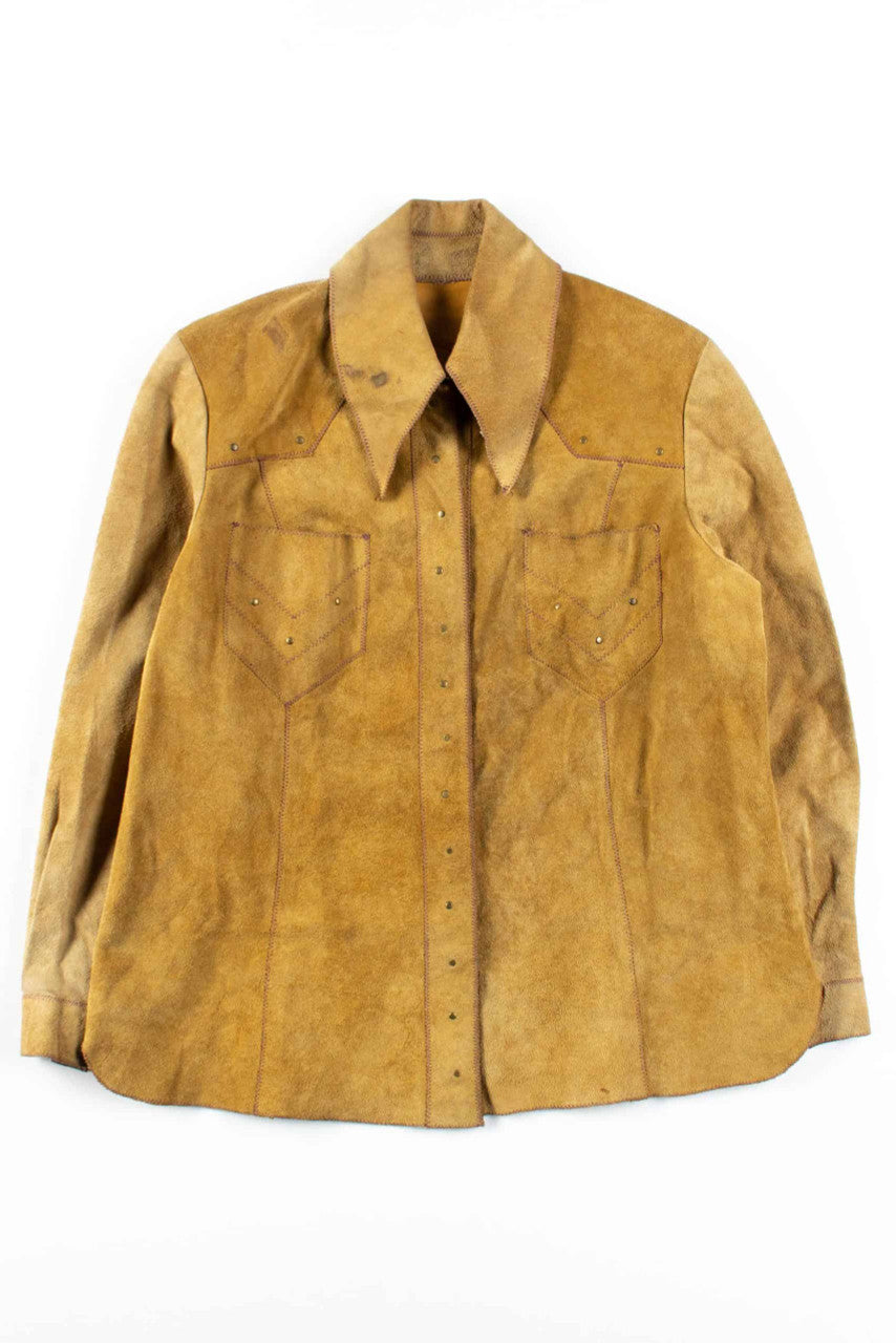 Riveted Suede Button Up Shirt