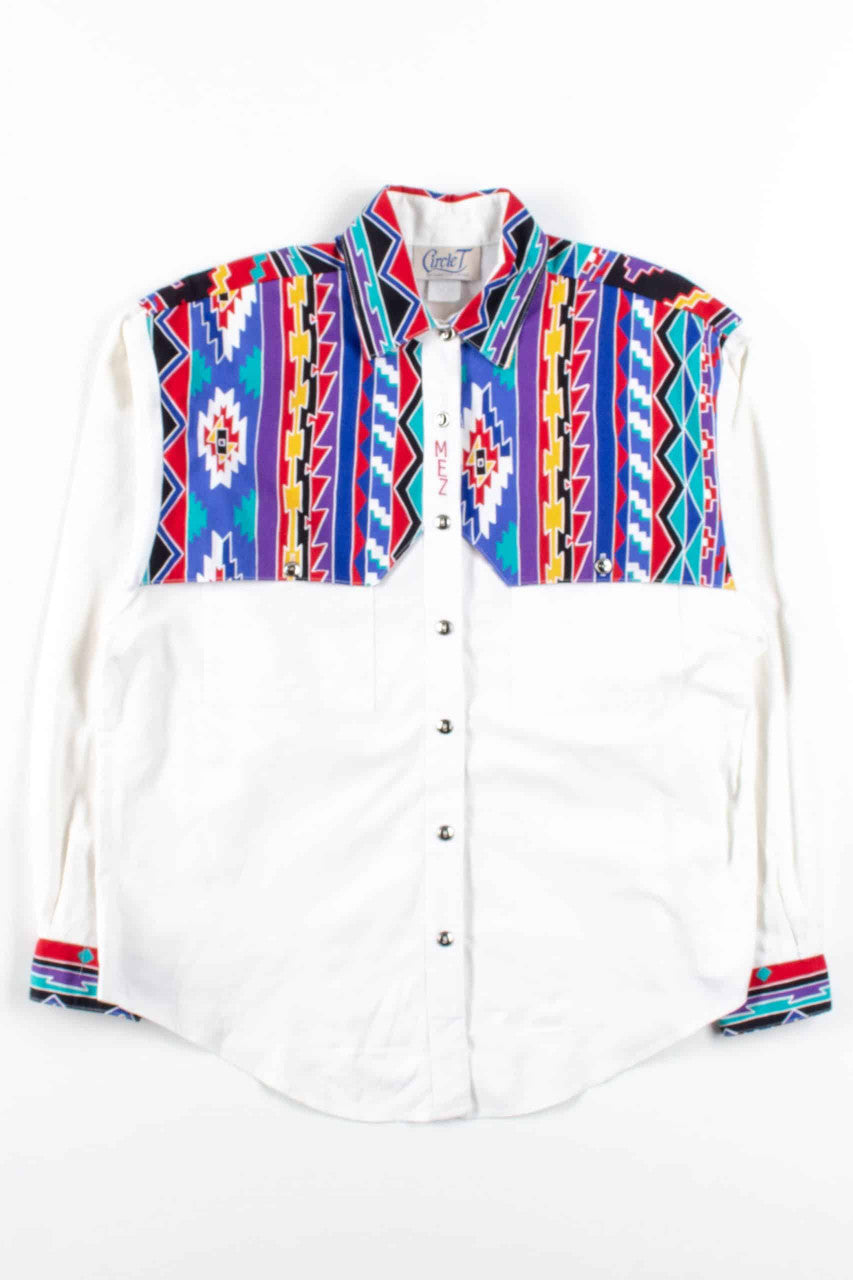 Multicolor Geometric Button Up Shirt
