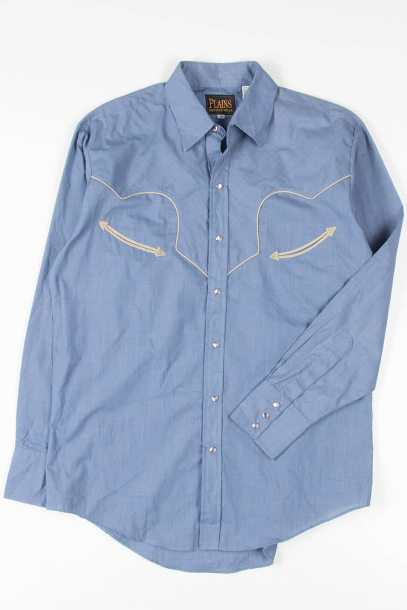 Blue Western Button Up Shirt