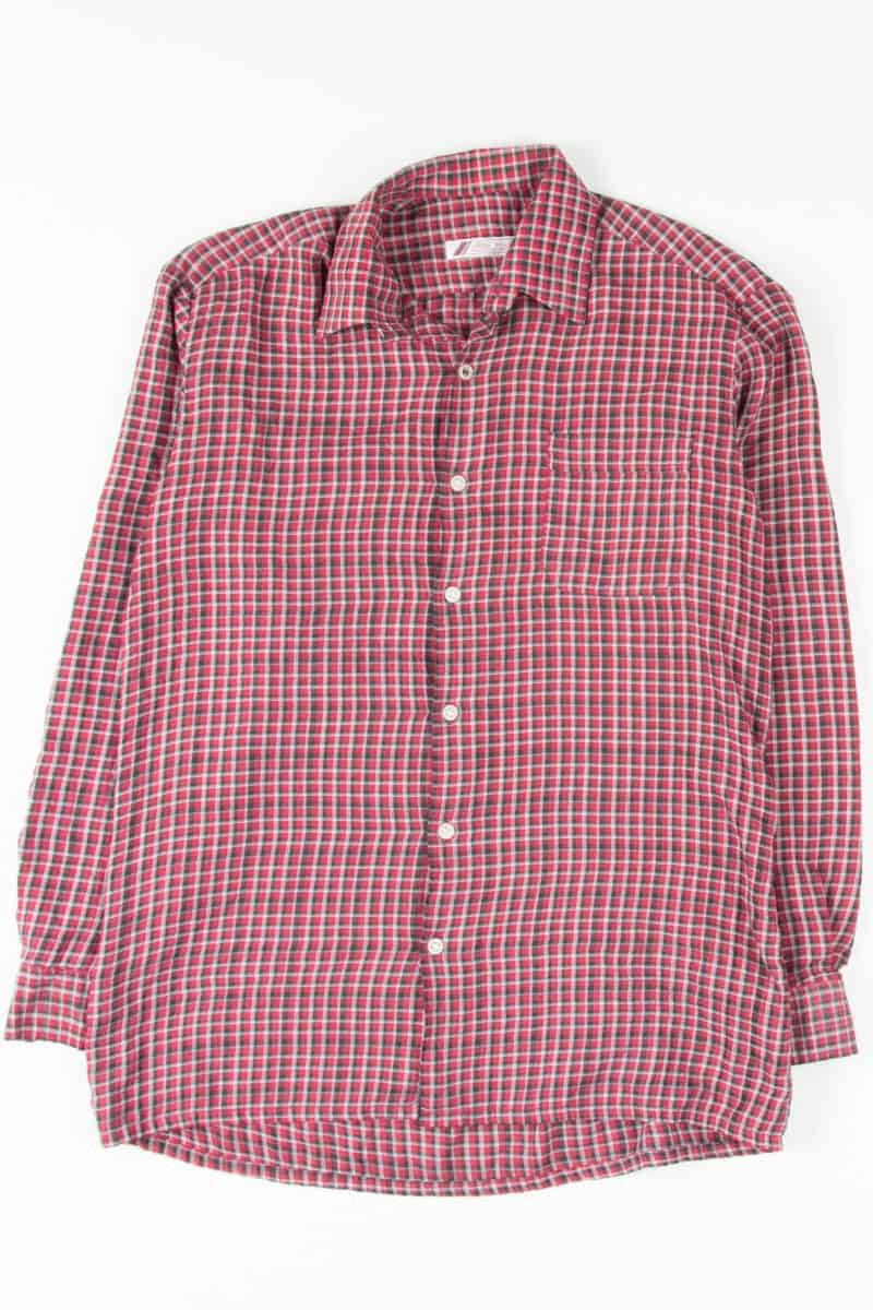 Vintage Red Plaid Button Up Shirt 1