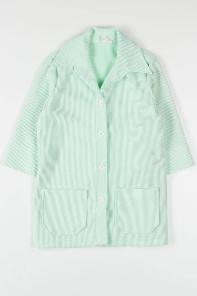 Vintage Green Striped Button Up Shirt