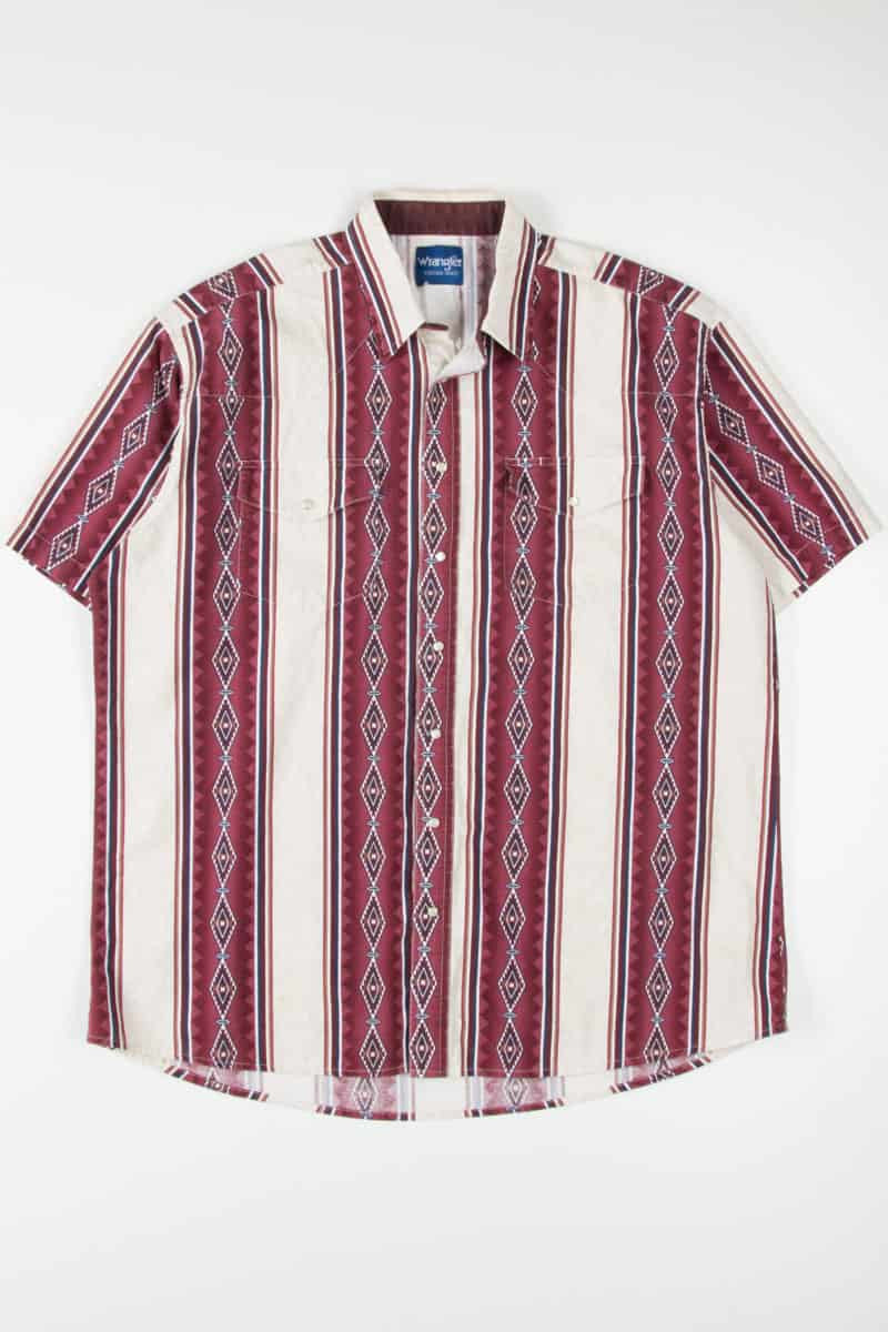 Vintage Burgundy Western Wrangler Button Up Shirt