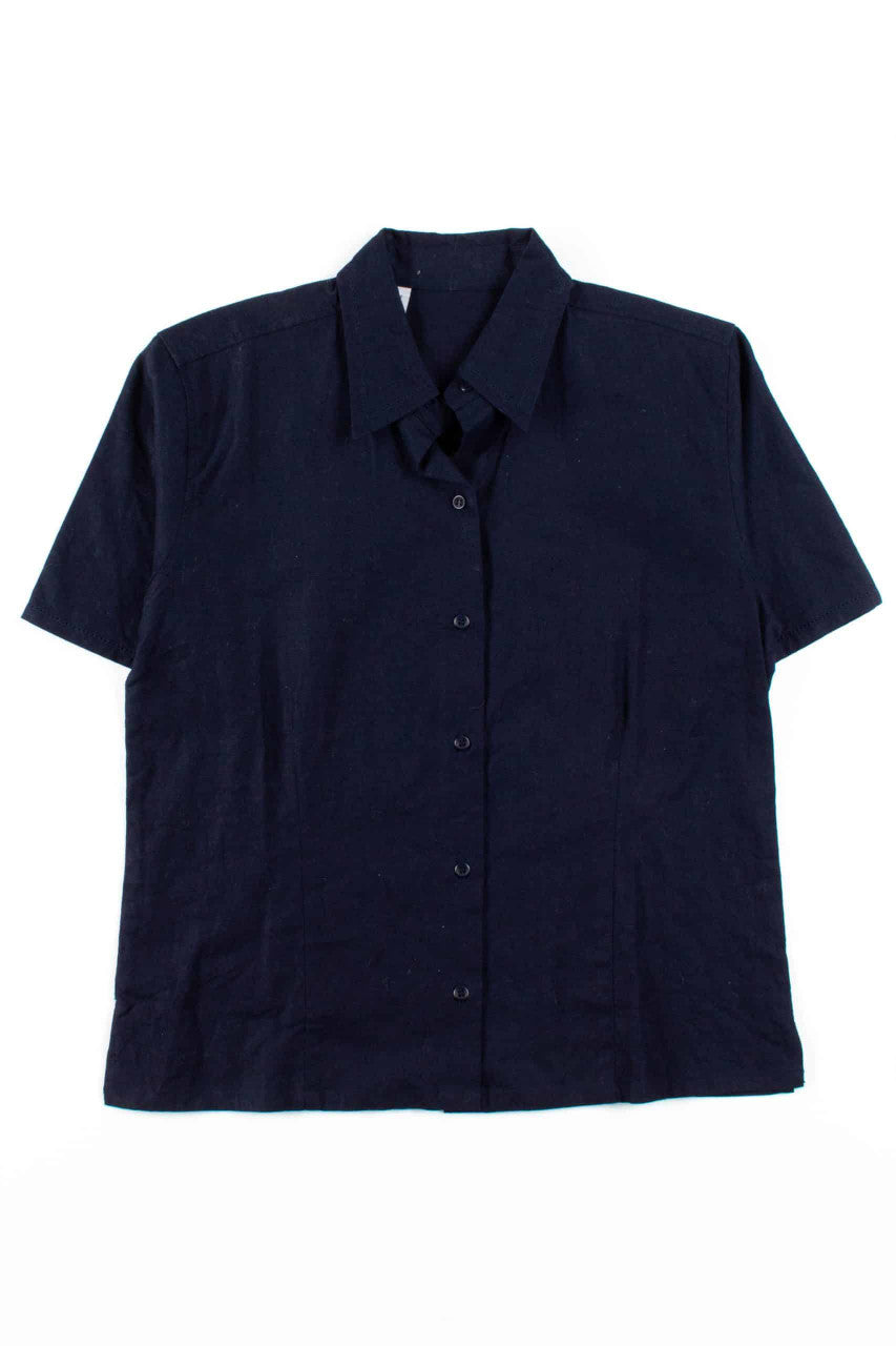 Navy Linen Button Up Shirt