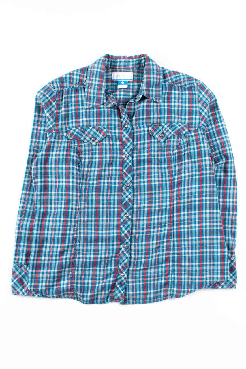 Blue Plaid Columbia Button Up Shirt
