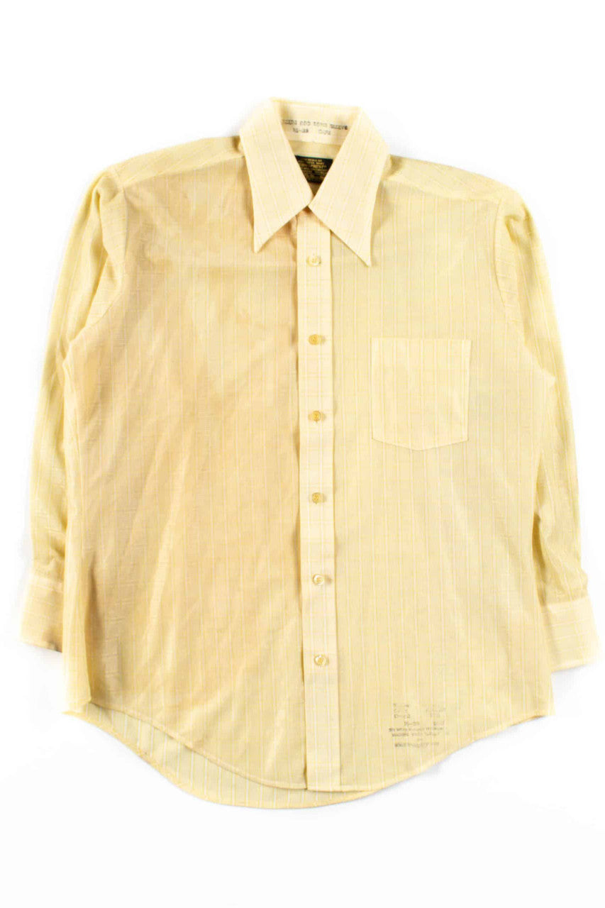 Yellow Check Perma-Prest Button Up Shirt