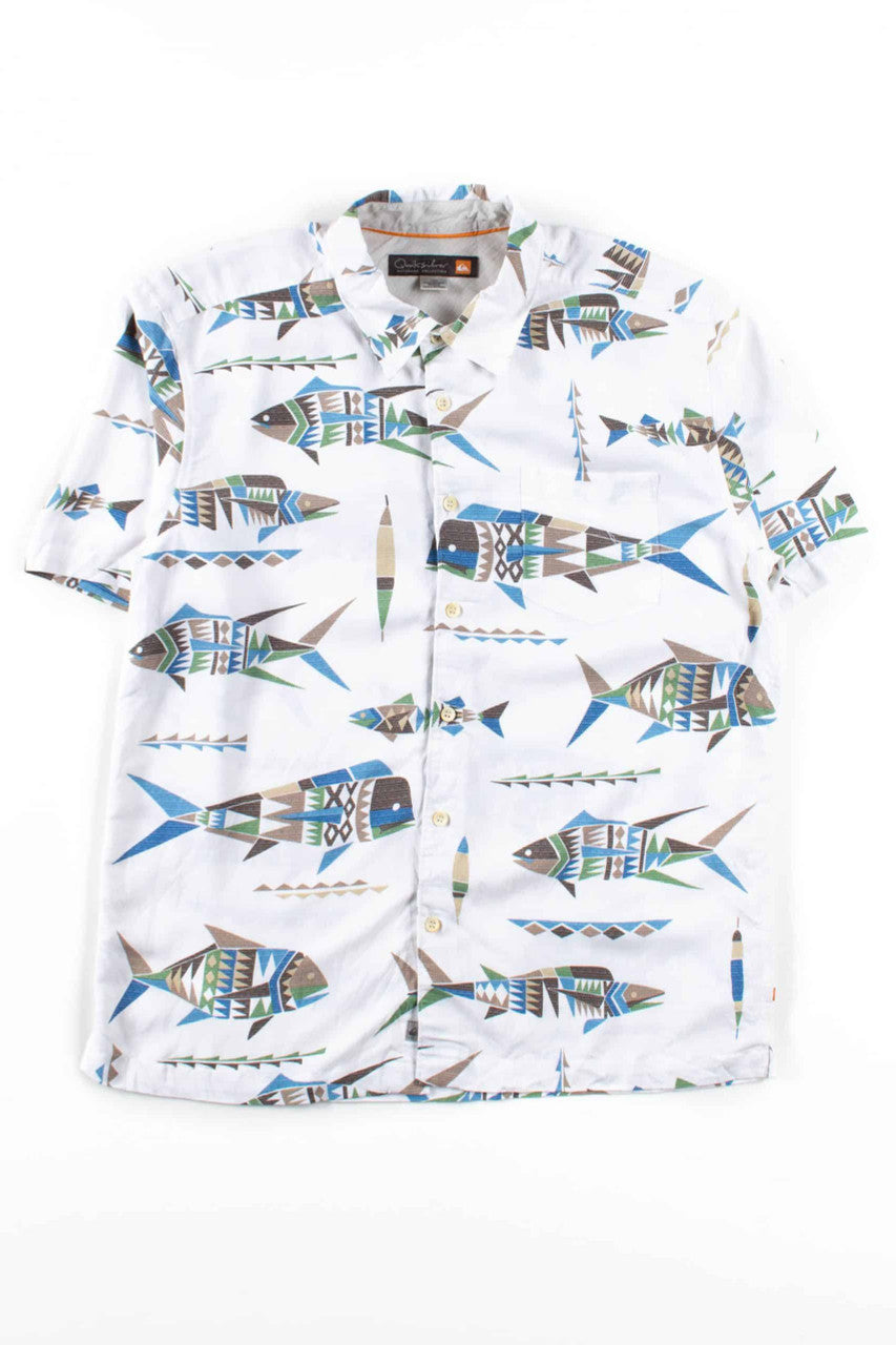 Geometric Fish Button Up Shirt