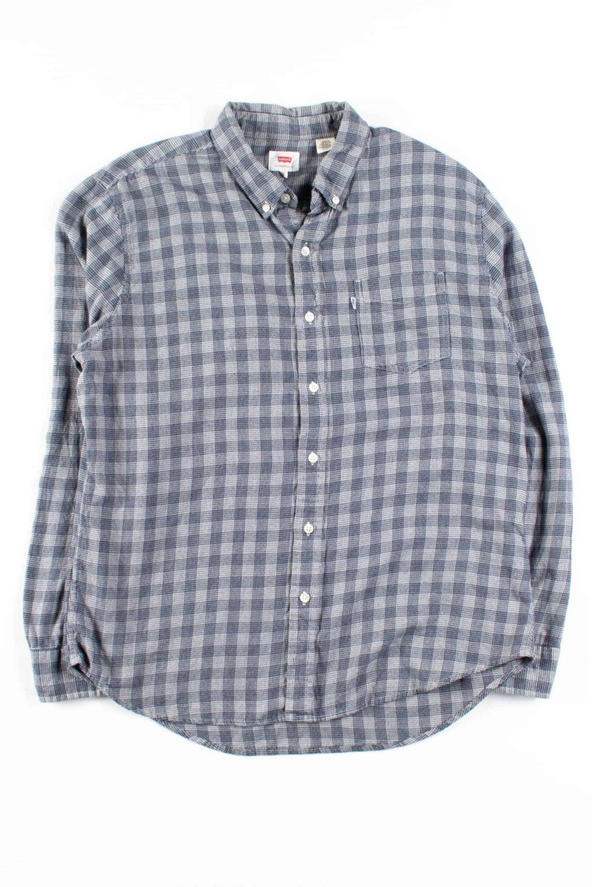 Blue & Grey Plaid Levi's Button Up Shirt