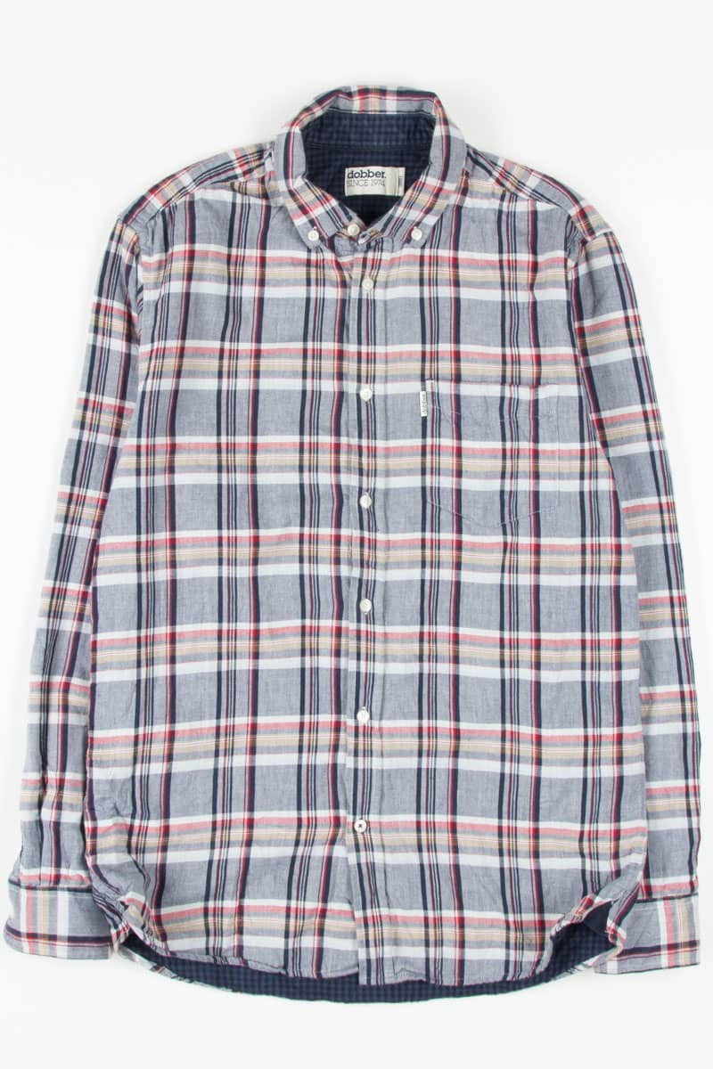 Double Layer Plaid Button Up Shirt 762