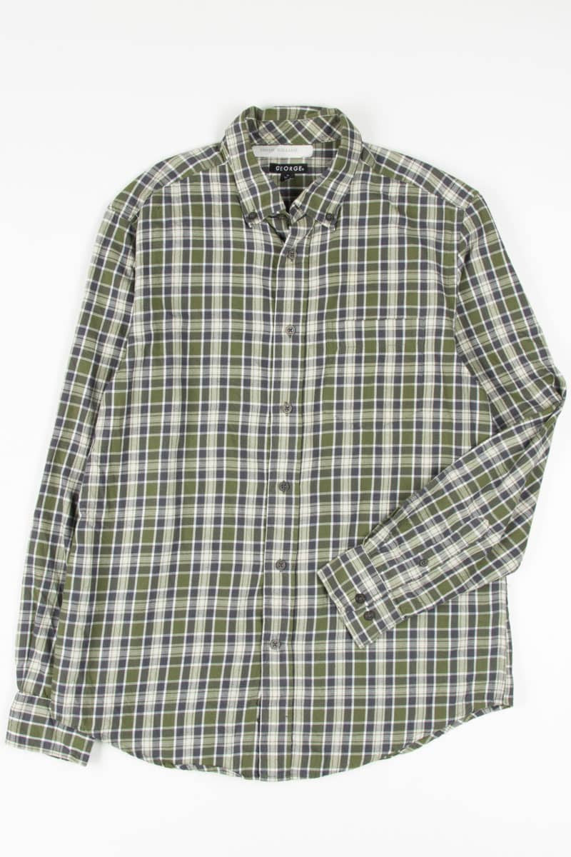 Green Plaid Button Up Shirt 787