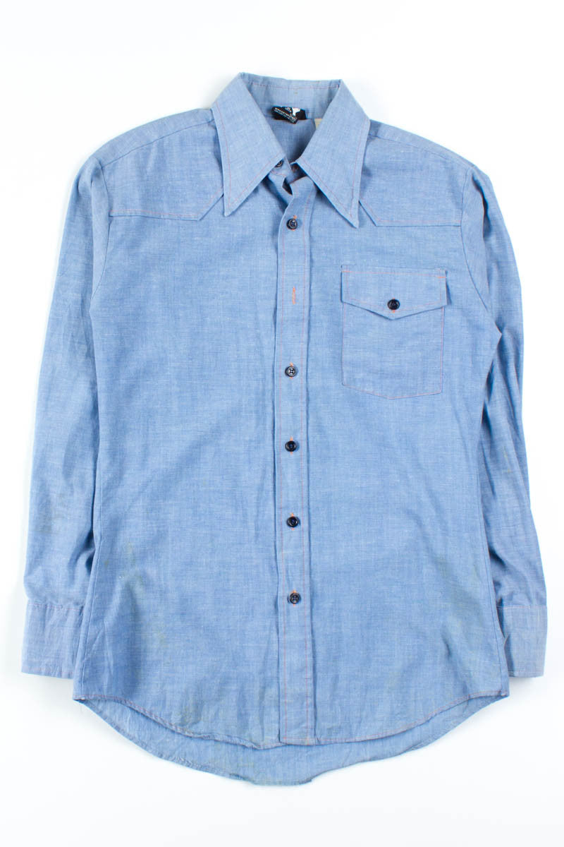 Blue Chambray Button Up Shirt 1