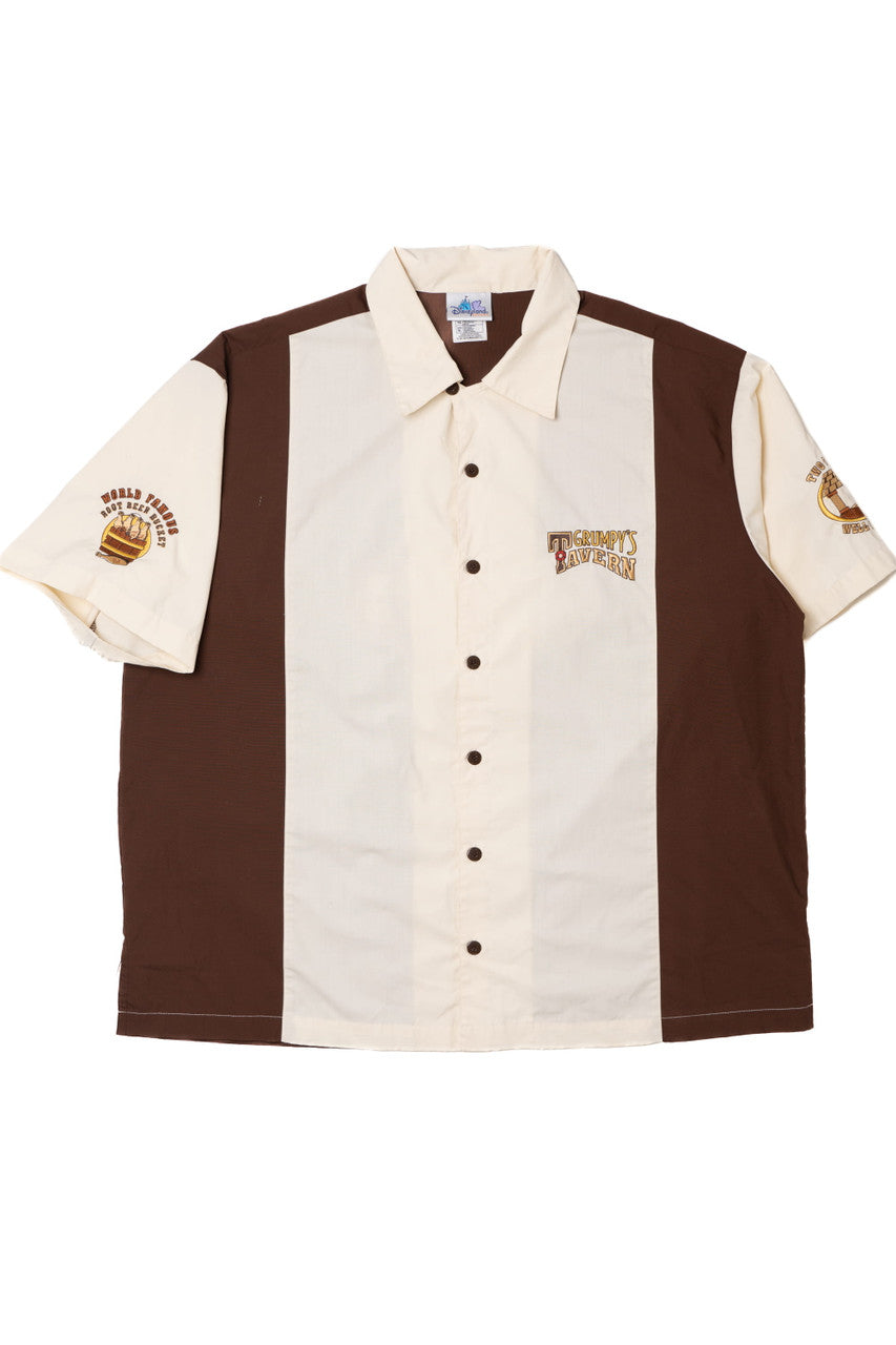 Recycled "Grumpy's Tavern" Embroidered Disneyland Resort Button Up Shirt