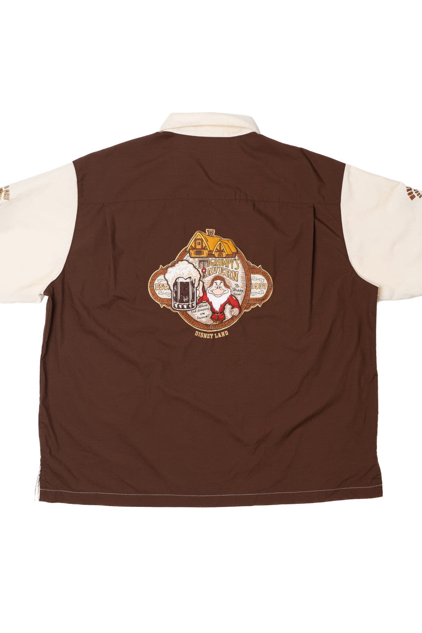 Recycled "Grumpy's Tavern" Embroidered Disneyland Resort Button Up Shirt