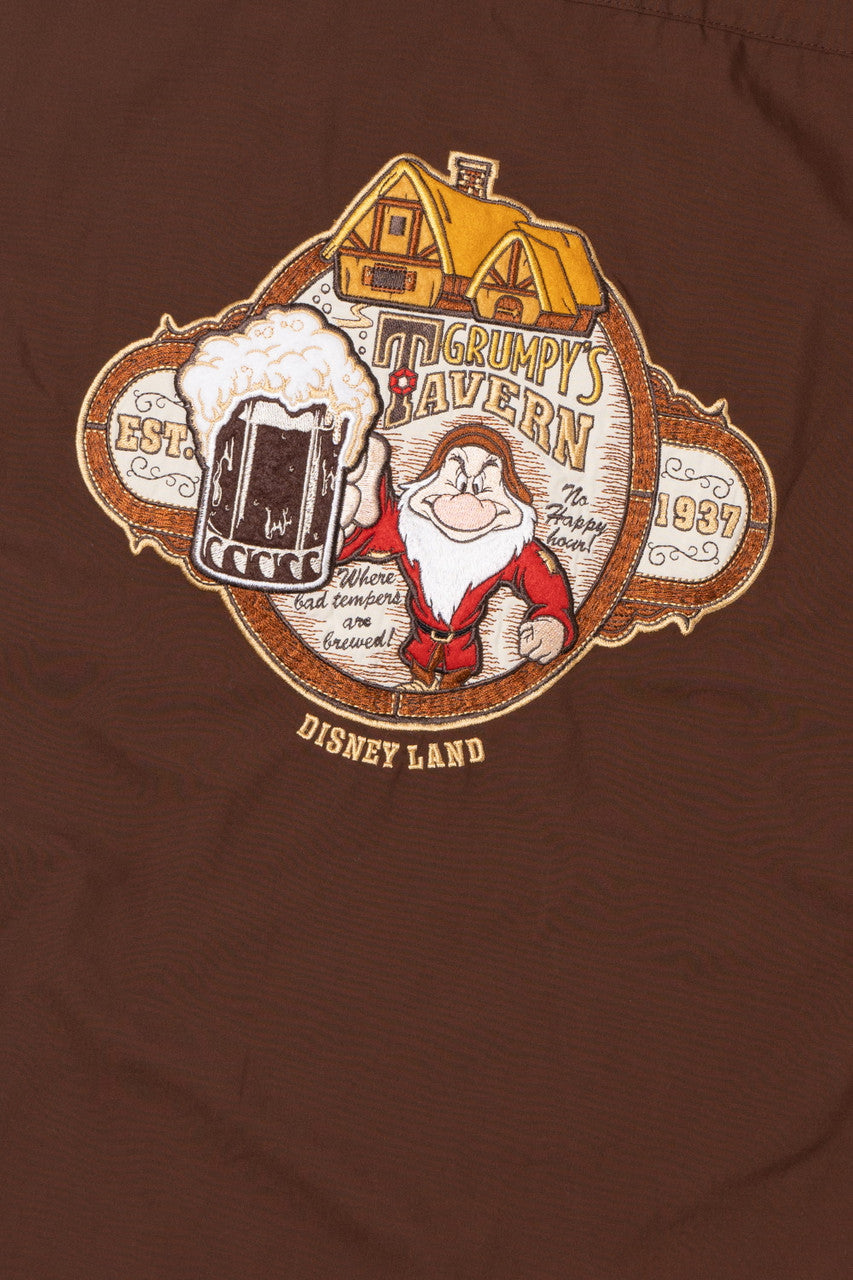 Recycled "Grumpy's Tavern" Embroidered Disneyland Resort Button Up Shirt