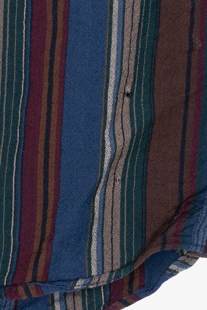Vintage Distressed Navy Blue Pendleton Striped Button Up Shirt (1990s)
