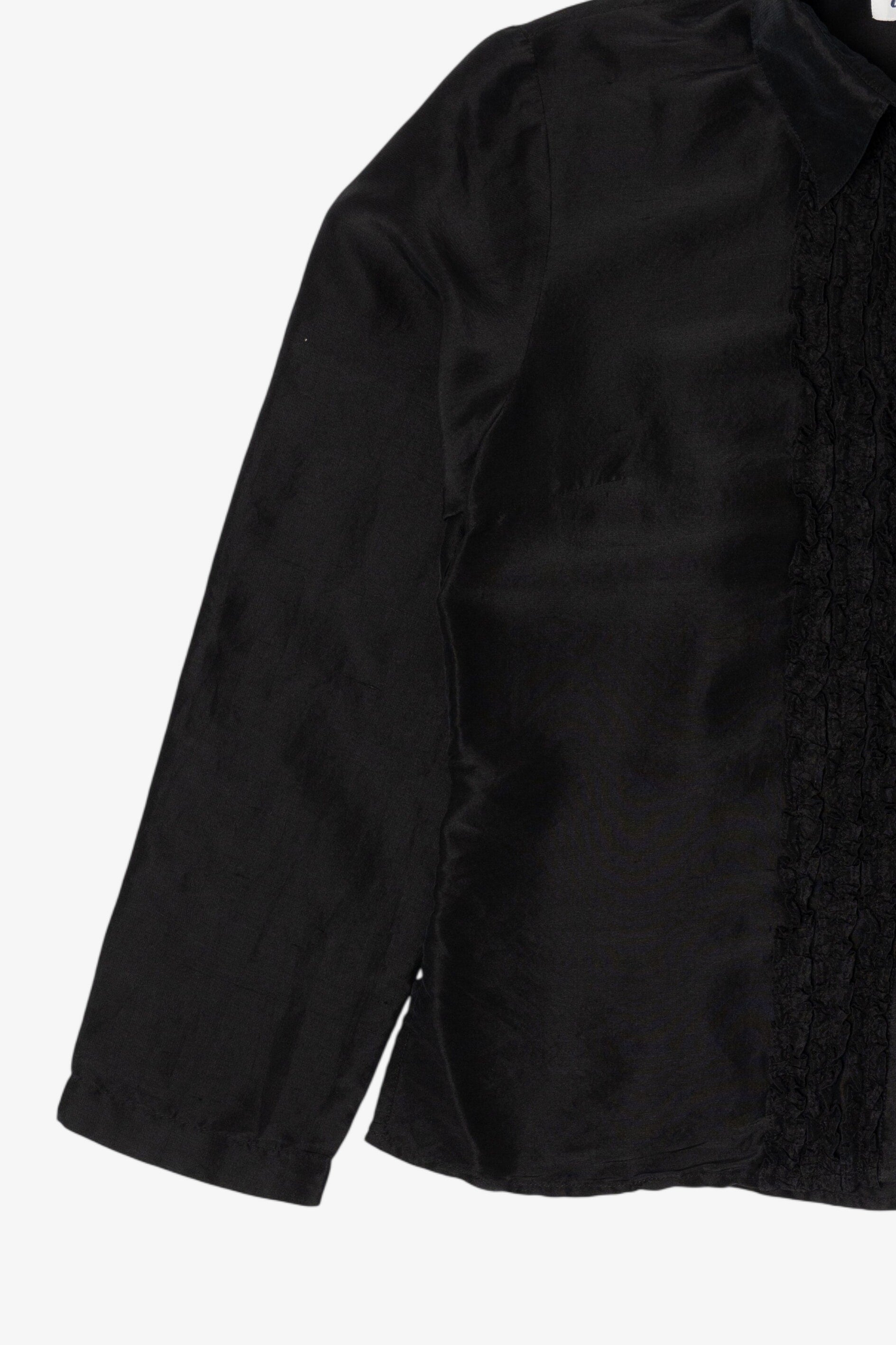 Vintage Black Yue Hera Ruffled Button Up Shirt (1990s)