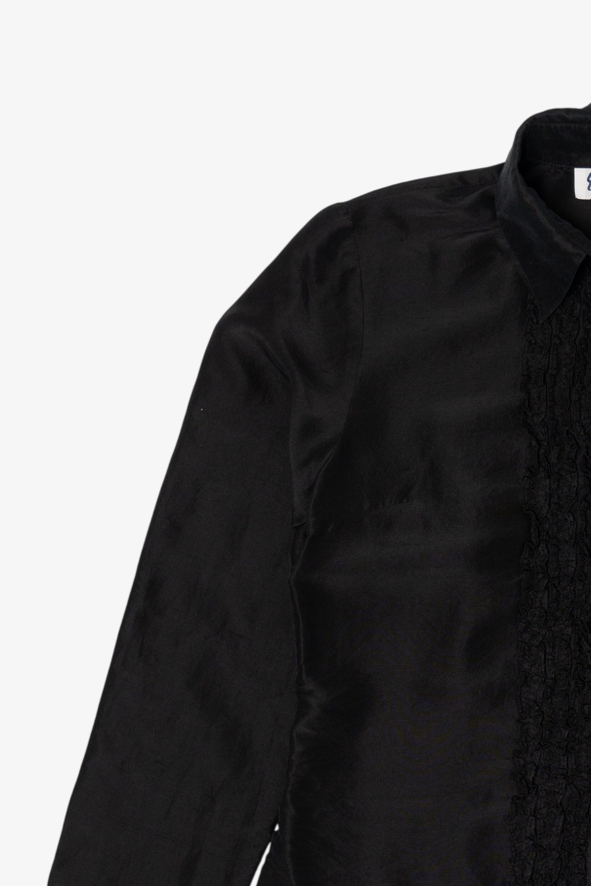Vintage Black Yue Hera Ruffled Button Up Shirt (1990s)